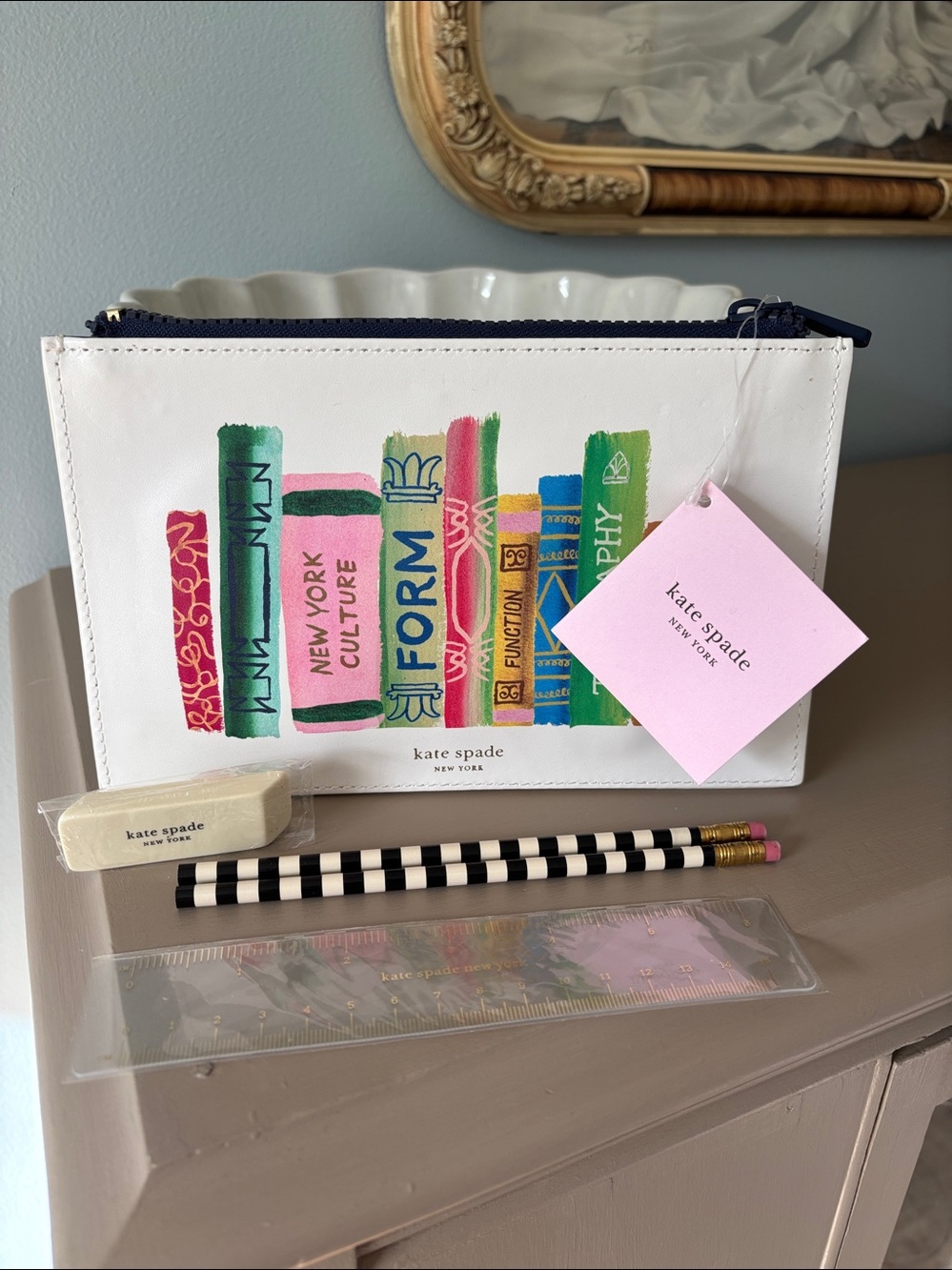 NWT Kate Spade Book Pencil Bag - Picture 2 of 13
